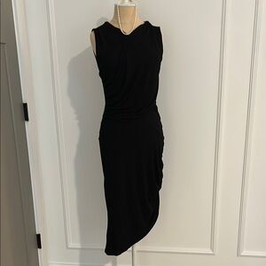 Anthropologie Moulinette Soeurs ruched bodycon black midi dress, M, EUC, unworn